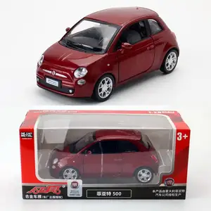 IN STOCK MSZ 1:32 Scale Model metal Car simulation light sound pullback Diecast Fiat500 toy car model for kids