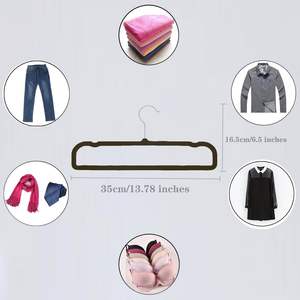Cintres à pantalon en velours fins et peu encombrants, à un seul niveau, antidérapants, pour magasin, garde-robe, hôtel - Product Image 2