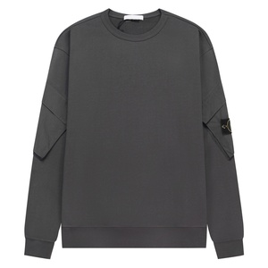 Chemise de sport vintage pour homme, 100% coton, style streetwear hip-hop, gris foncé, qualité luxe, décontractée et tendance. - Product Image 1