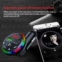 Transmetteur FM F13 mains libres BT 5.0 avec modulateur Led coloré Lecteur Mp3 de voiture Chargeur rapide 3.1A Support TF Card U Disk