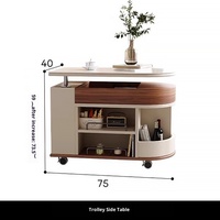 Table basse moderne en bois multifonctionnelle Petit chariot de rangement pour salon Chariot à thé Ascenseur pour canapé
