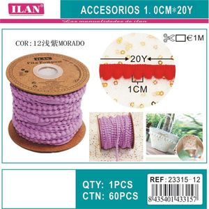 ริบบิ้นอิลัน ปอมปอม 1 ซม. x 20 หลา สีม่วง สำหรับงานฝีมือและของตกแต่ง - Product Image 3