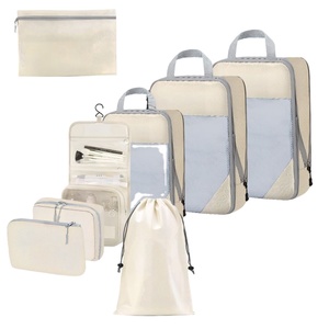 Sacs de rangement de voyage tendance avec fermeture éclair et compression pour cosmétiques, articles de toilette et vêtements - Product Image 1