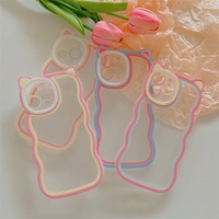 Coque de téléphone INNO avec oreilles de chat mignonnes, ondulées, souples, transparentes, antichoc, étanches pour 14/13 Pro Max/12/11/XS/XR/X/7/8 Plus Candy