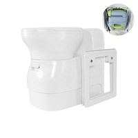 HEYRV RV Electric Toilet with Hatch & Pull Water Tank Portable Caravan Cassette Toilet for Camper Motorhome Travel Trailer