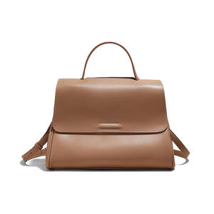 Sac de transport pour femme en cuir véritable imperméable et tendance, avec une grande capacité, design simple et couleur unie, sac à main pour femme - Product Image 4