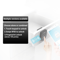 Serrure Intelligente Numérique en Bois pour Armoire, avec Déverrouillage par Empreinte Digitale, NFC Sans Fil, Alimentation par Batterie, Sécurité Bébé, pour Porte Coulissante et Chevet