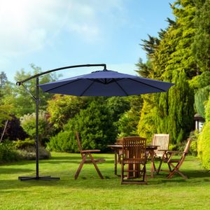 Sombrilla Cantilever Azul para <span class=keywords><strong>Patio</strong></span> de 2.7M con Base, Sombrilla para Exteriores con Ajuste de Inclinación - Product Image 6