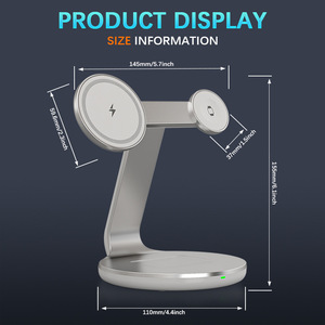 15W 3-Trong-1 Từ Sạc Không Dây Đứng Nhanh Chóng Sạc <span class=keywords><strong>Dock</strong></span> Trạm Cho iPhone 16 13 Pro Max Cho <span class=keywords><strong>Apple</strong></span> Đồng Hồ Cho Airpods - Product Image 5