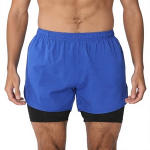 Men's Casual Gym Shorts 100% Polyester Blue Running Shorts Elastic Waist Quick Dry Sporty Fit 100% Polyester <b>Mid</b> Length Knitted - Product Image 1