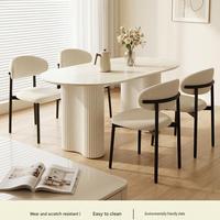 Table à manger ovale de luxe avec piétement cannelé, mobilier moderne en bois pour cuisine, salle à manger, restaurant, hôtel, vente en gros, OEM, sur mesure
