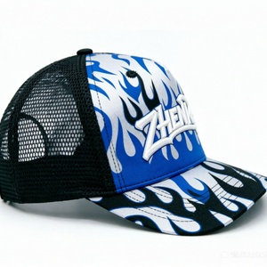 Gorra Trucker de Alta Calidad con Estampado de Llamas, Gorra Trucker con Estampado Puff, Gorra Trucker Personalizada para Ropa Urbana Unisex - Product Image 3