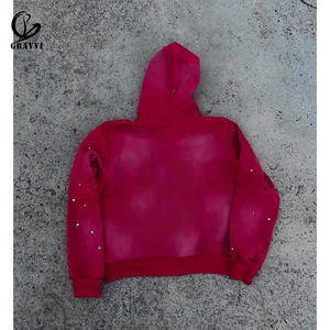 <span class=keywords><strong>Felpa</strong></span> con Zip GRAVVI Personalizzata Solo per Membri, Streetwear con Strass, <span class=keywords><strong>Felpa</strong></span> <span class=keywords><strong>Oversize</strong></span> <span class=keywords><strong>Viola</strong></span> con Dettagli Borchiati per Uomo - Product Image 2