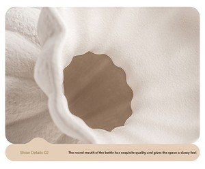 D216 haut de gamme blanc <span class=keywords><strong>Vase</strong></span> en céramique Wabi-Sabi inspiré rétro artistique fleur navire pour salon table décor à la maison - Product Image 3