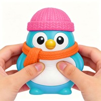 Vente Flash Transfrontalière : Adorable Jouet Squishy Pingouin à Presser au Doigt, Jouet Anti-Stress Portable et Doux, Adorable Jouet Sensoriel à Presser