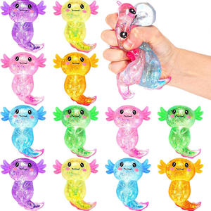 Nouveau jouet sensoriel amusant pour enfants : Axolotl mignon avec paillettes dorées, style Maltose, balle anti-stress à rebond lent, jouet à presser, jouets squishy - Product Image 3