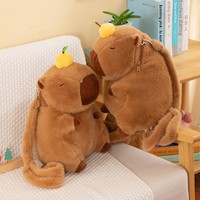 Sac à dos en peluche Capybara mignon, sac à dos décontracté en coton PP doux avec animal en peluche de dessin animé pour adolescentes de 14 ans et plus