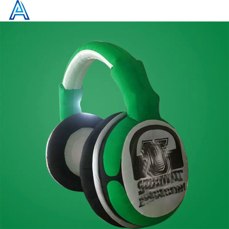 OEM réaliste personnaliser modèle de casque gonflable pour grand grand énorme disco pub bar club musique thème fête décoration modèle