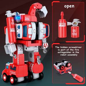 STEM – jouets <span class=keywords><strong>de</strong></span> construction pour enfants 5 en 1, <span class=keywords><strong>camion</strong></span> <span class=keywords><strong>de</strong></span> secours, voiture <span class=keywords><strong>de</strong></span> transformation, robot à démonter, véhicule pour enfants - Product Image 5