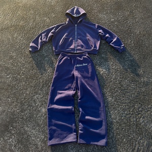 OEM Custom Pullover Hoodie Tracksuit for Men High Quality Embroidery Design Jogging Suit Two Piece Baggy Tracksuit Hoodies Set - Product Image 1