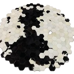 תוספות עור פרווה שטיחים בעבודת יד עור פרה טלאי השטיחים עם שיער על להתאמה אישית מודרני אמנות רך ייחודי יוקרה