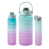Ensemble de 3 bouteilles d'eau sportives en plastique sans BPA pour la gym et le fitness, avec boîte cadeau mystère