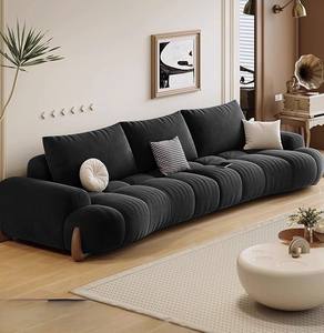 Canapé en <span class=keywords><strong>cuir</strong></span> moelleux couleur crème, style minimaliste, pour petit appartement, salon - Product Image 2