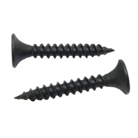 Vis autotaraudeuse à tête plate phosphatée noire pour plaques de plâtre, à filetage fin et à tête cruciforme