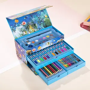 Juego de pinceles para pigmento, bolígrafos de Color agua, caricaturas de dibujos animados, crayones para niños, papelería