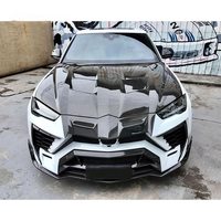 Cubierta de Motor de Fibra de Carbono Negro Brillante Compatible con Lamborghini Urus M, Parachoques Delantero
