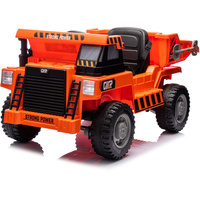 Camion ribaltabile elettrico per bambini, batteria 12V10AH, due motori 555, ammortizzatori, luci LED, musica, auto giocattolo da costruzione.