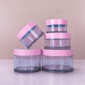 100ml 200ml 250ml 300ml Thick Wall White 8oz Wide Mouth Pink Lid Pet <b>Plastic</b> <b>Jar</b> Containers With Green Lid - Product Image 3