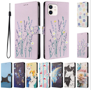 Étui de téléphone en cuir <span class=keywords><strong>avec</strong></span> <span class=keywords><strong>rabat</strong></span> de luxe, motif fleur papillon, pour <span class=keywords><strong>iPhone</strong></span> 15 Pro Max 14 Plus 13 Mini <span class=keywords><strong>12</strong></span> 11 X XS XR 6 7 8, support de téléphone pour chat - Product Image 2