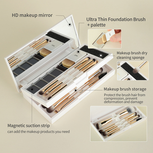 Set <span class=keywords><strong>de</strong></span> 8 <span class=keywords><strong>Brochas</strong></span> <span class=keywords><strong>de</strong></span> <span class=keywords><strong>Maquillaje</strong></span> Profesionales <span class=keywords><strong>de</strong></span> Viaje <span class=keywords><strong>de</strong></span> Doble Capa <span class=keywords><strong>de</strong></span> Pelo <span class=keywords><strong>de</strong></span> Cabra con Mango <span class=keywords><strong>de</strong></span> Madera y Estuche para Rostro y Ojos, Incluye Brocha Abanico - Product Image 3