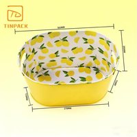 Seau à glace ovale en métal à motif citron rafraîchissant pour refroidir la bière et les boissons