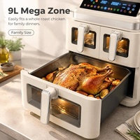 Friteuse à Air Plus de 15 Litres Taille Familiale Dual Basket Stack Air Fryer Avec Accessoires de Friteuse à Air