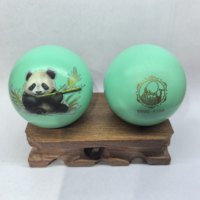 Boules de Baoding musicales en laque Shouxing, motif Panda avec impression par transfert d'eau, anti-stress