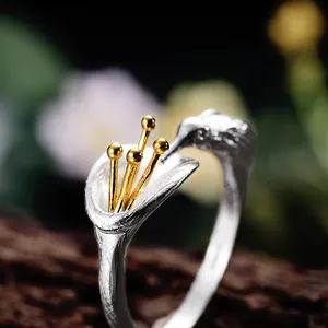 Custom Real 925 Sterling Silver Hummingbird Rings Fine Jewelry For Women Men