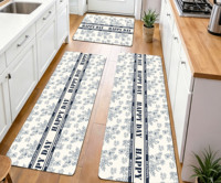 Ensemble de tapis de cuisine antidérapants à motifs floraux, design moderne et minimaliste, tapis absorbant l'eau et résistant à l'huile, tapis rembourré pour les zones d'évier