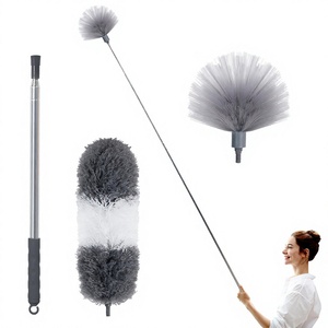 Plumeau en microfibre ORIGINAL avec manche extensible, plumeau pour ventilateur de plafond, brosse de nettoyage ronde pour ventilateur, gris - Product Image 4