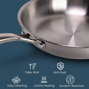 Juego de Utensilios de Cocina de Acero Inoxidable de Triple Capa con Bajo Contenido de Humo, Sartén para Estufas Universales - Product Image 3