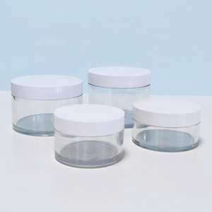Clear Plastic Small Cosmetic <b>Jars</b> Black Screw Top Lid <b>Empty</b> PET Packaging Containers for Skin Care Customizable Private Logo - Product Image 3