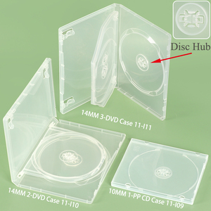 YUZMEI boîtier DVD Standard personnalisé 14mm avec concentrateur M-Lock <span class=keywords><strong>Bluray</strong></span> CD boîte de disque de remplacement 27mm 12 disques empilable boîtier DVD noir - Product Image 1