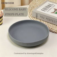 Assiette à ventouse 100 % silicone pour bébé et tout-petit, vaisselle pour l'alimentation des bébés