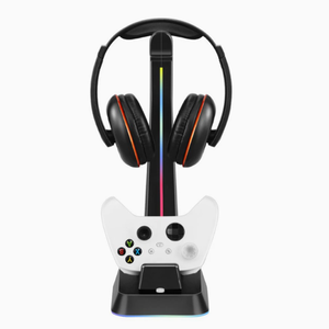 Support pour écouteurs de manette de jeu pour PS5/PS4/<span class=keywords><strong>Xbox</strong></span>/Switch Pro Station de base de chargeur de manette à lumière colorée multi-faces - Product Image 1