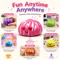 Nouveauté Cadeau : Jouet Squishy Réaliste en Forme de Bao Bun, Jouet Anti-Stress en PU à Rebond Lent, Six Couleurs avec Boîte de Présentation