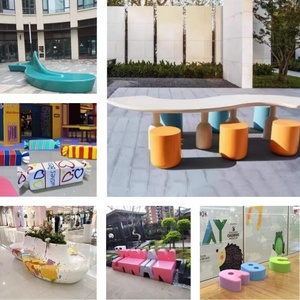 Chaises de loisirs extérieures personnalisées en fibre de verre pour affichage commercial, tabourets finis, chaises de repos publiques, origine Zhejiang - Product Image 5
