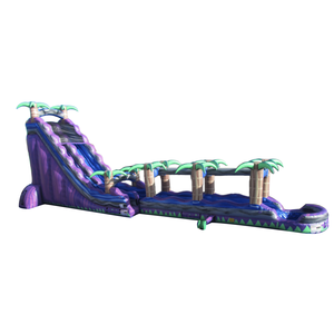 Tobogán Acuático Inflable Tropical Morado y Verde, Equipo de Juego Acuático Infantil Inspirado en la Jungla con Tobogán y Área de Chapoteo - Product Image 5