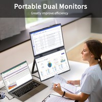 Monitor Portátil Dual de 15.6 Pulgadas FHD IPS, Extensor de Pantalla Apilable USB C HD para Laptop, Venta Directa de Fábrica OEM ODM