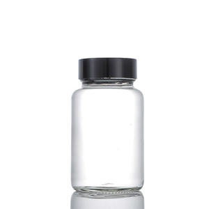 100cc large bouche claire pilule médecine bouteille en verre safran <span class=keywords><strong>crocus</strong></span> emballage pharmaceutique avec bouchon blanc pour comprimés de vitamines - Product Image 2